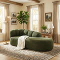 Olive Green Boucle Chaise Lounge