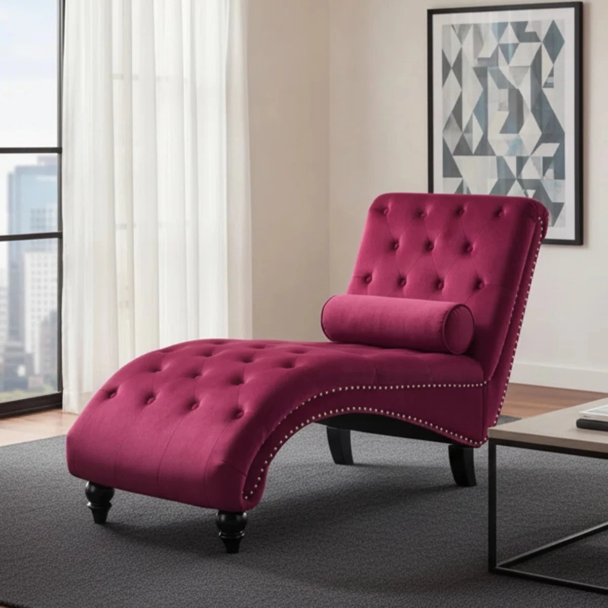 Classic Luxe Tufted Chaise Lounge