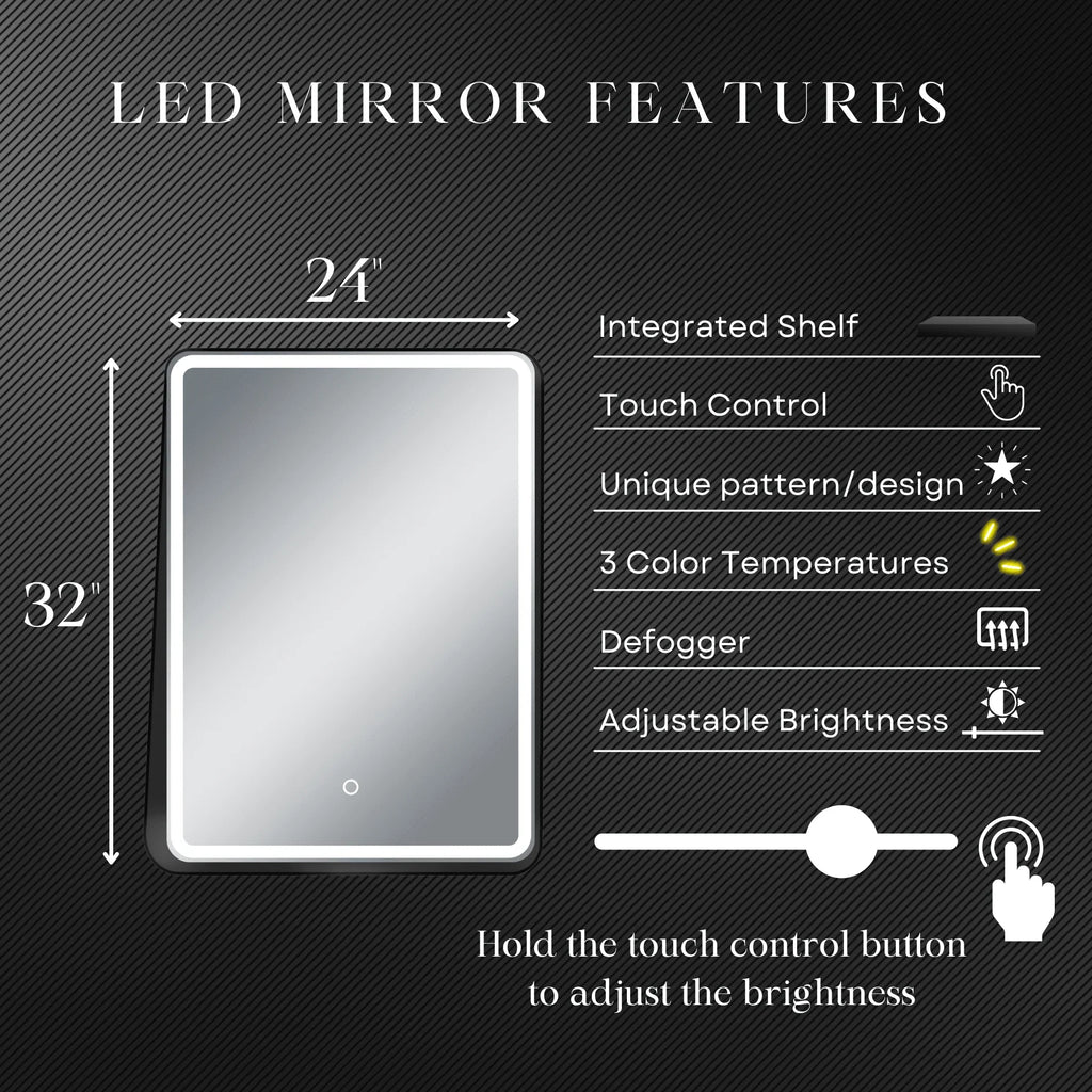 Zara 24"W x 32"H LED Lighted Mirror