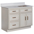 Offset Sink Bathroom Vanity in Pearl