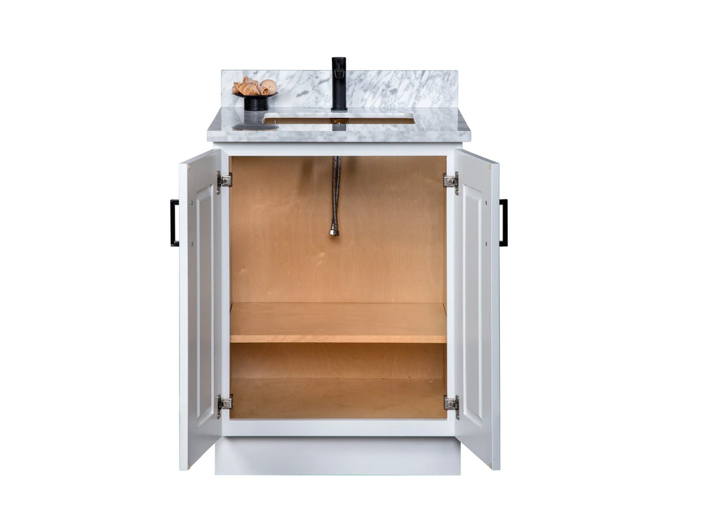 Bathroom Vanity in White with Two Full Length Doors