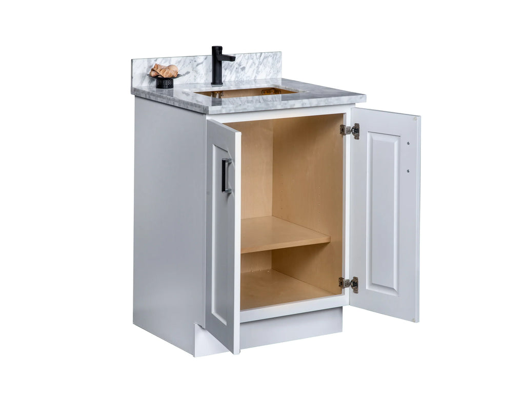Bathroom Vanity in White with Two Full Length Doors