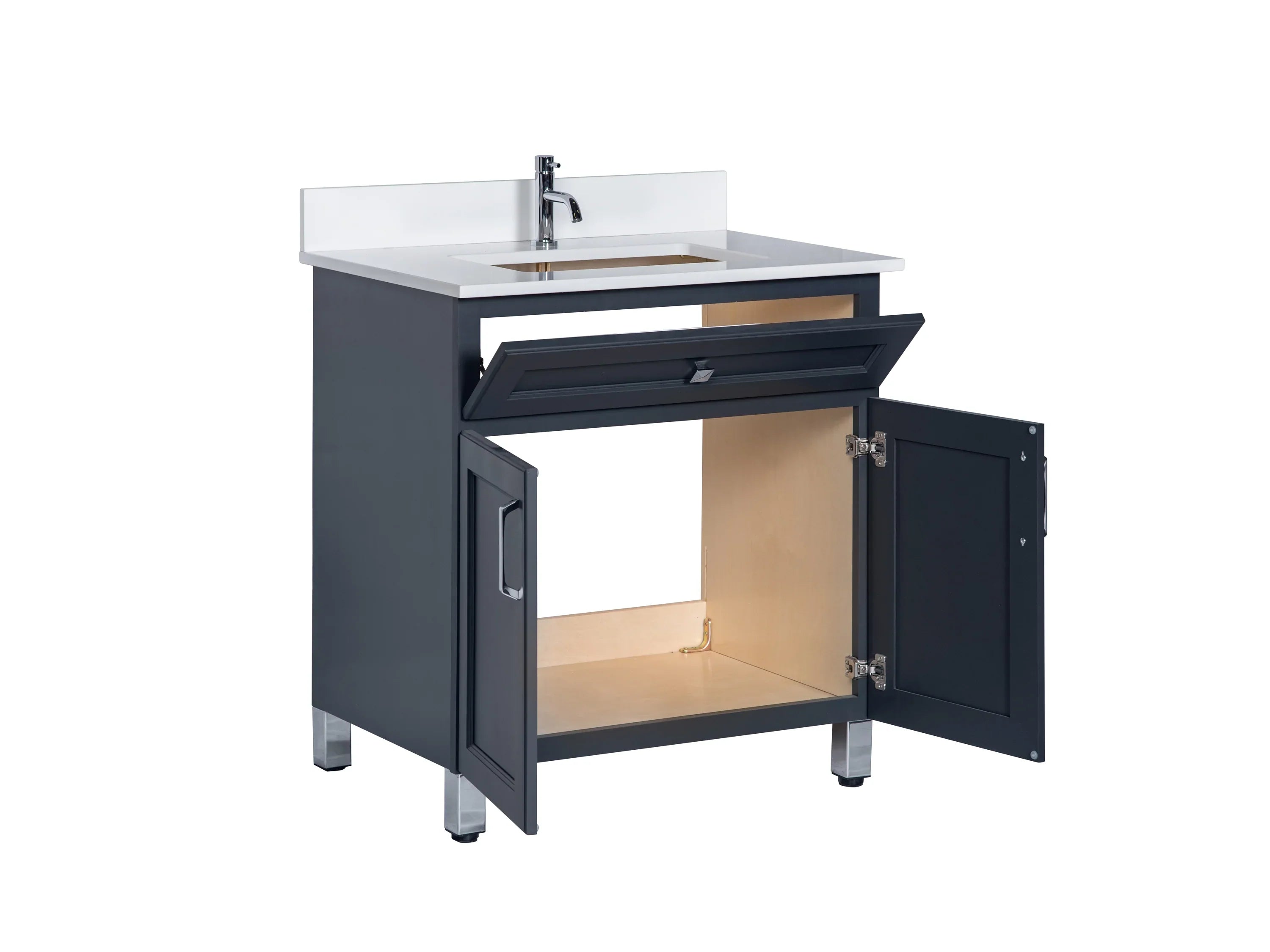 Bathroom Vanity in Charcoal Grey with Legs