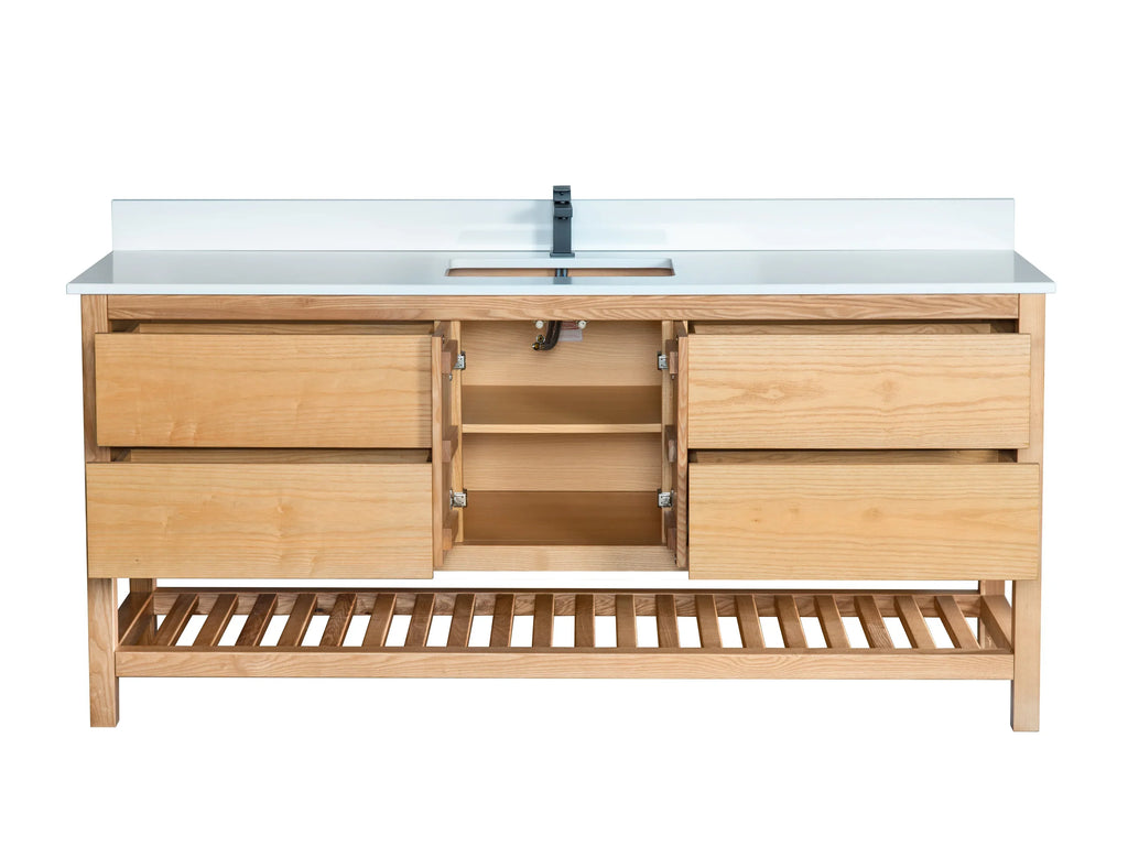 Taiya Slab Bathroom Vanity in Light Natural