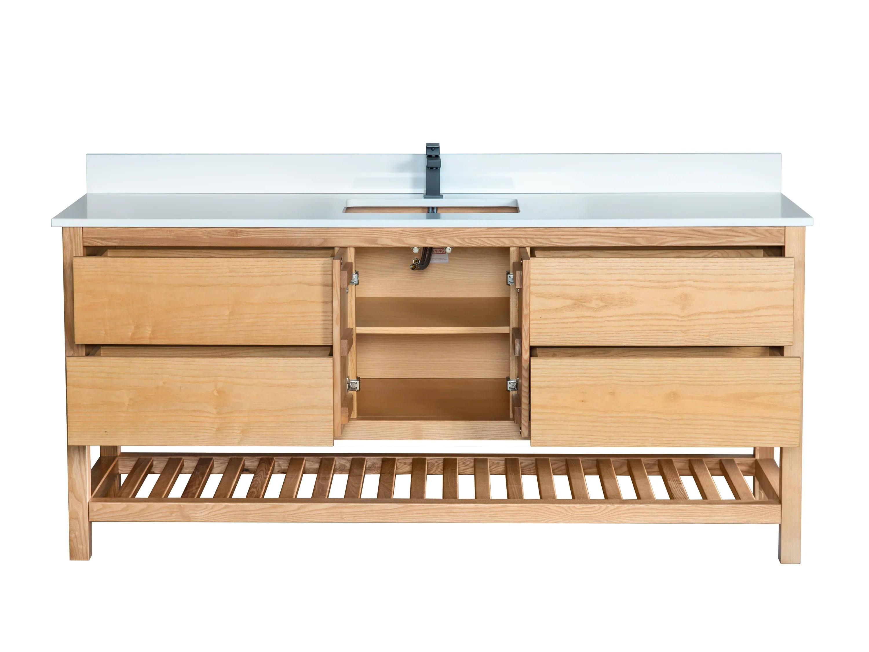 Taiya Slab Bathroom Vanity in Light Natural