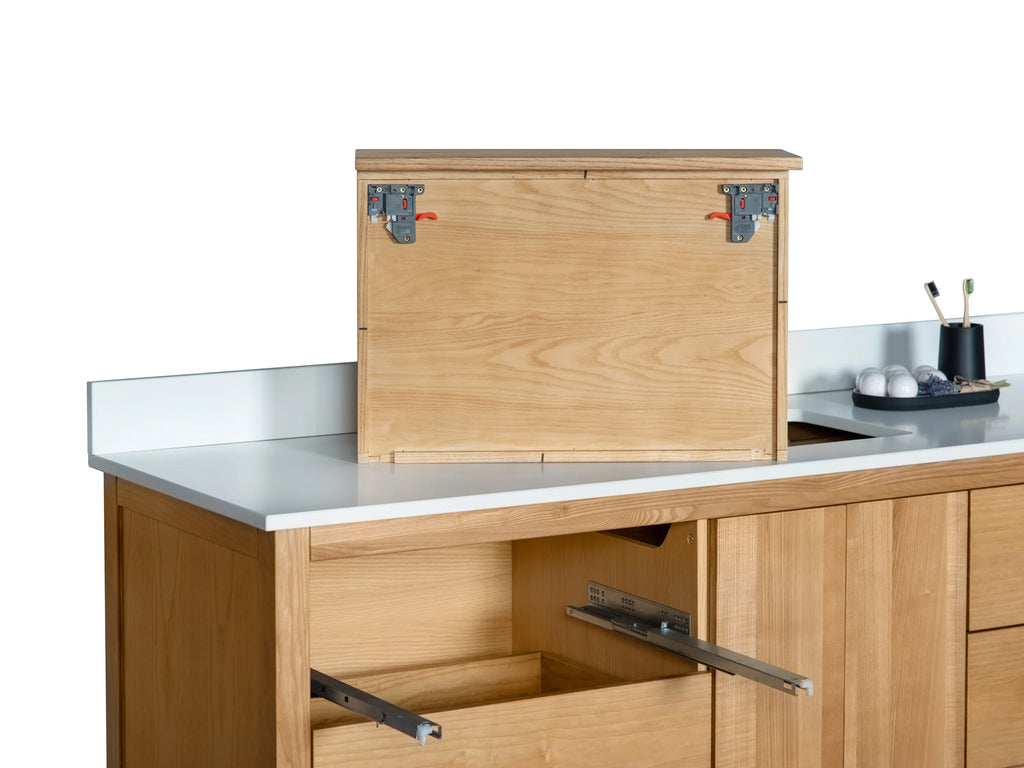 Taiya Slab Bathroom Vanity in Light Natural