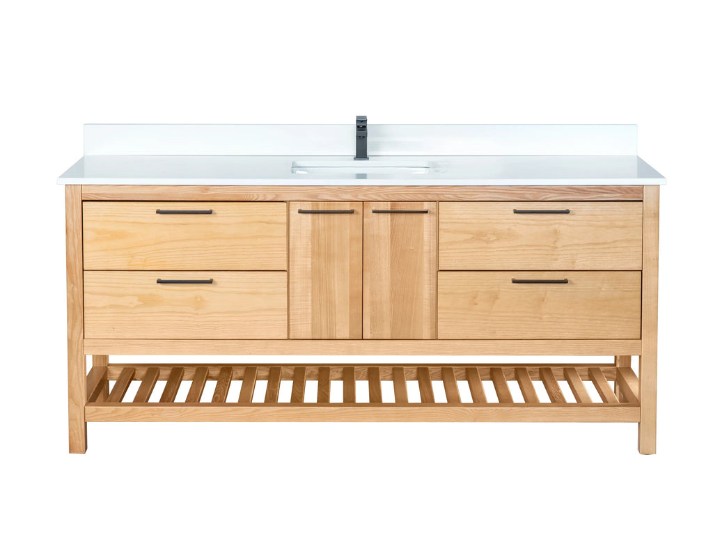 Taiya Slab Bathroom Vanity in Light Natural