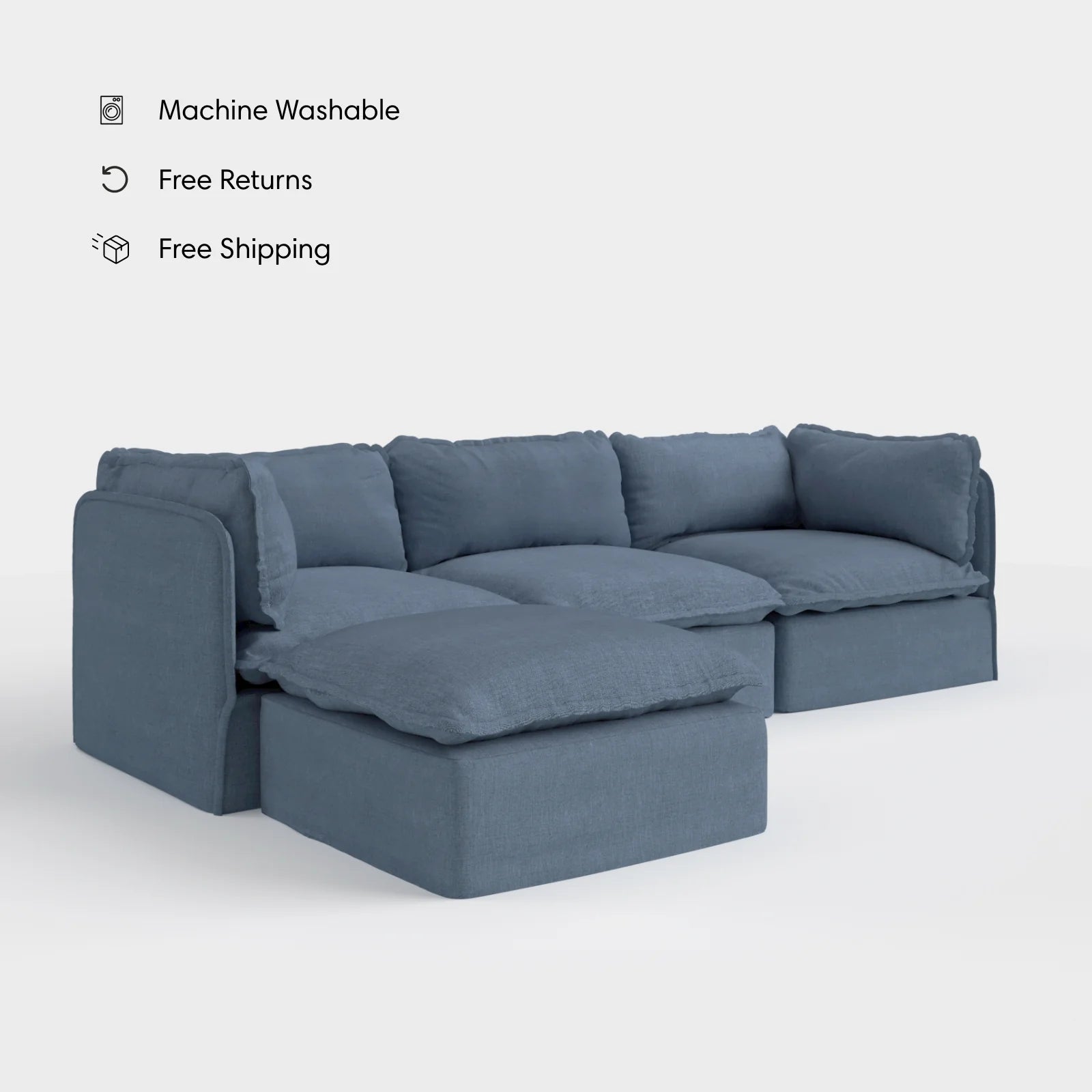 Outdoor Washable 3-Seater Sectional