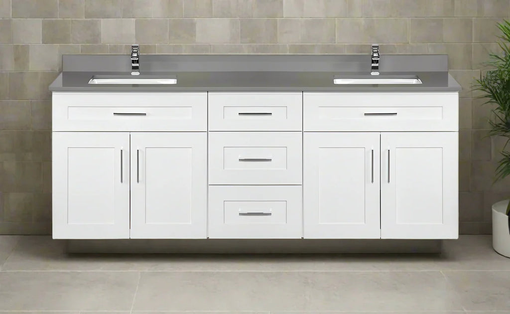 Double Sink Bathroom Vanity in White