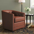 Leather Swivel Chair - Brown
