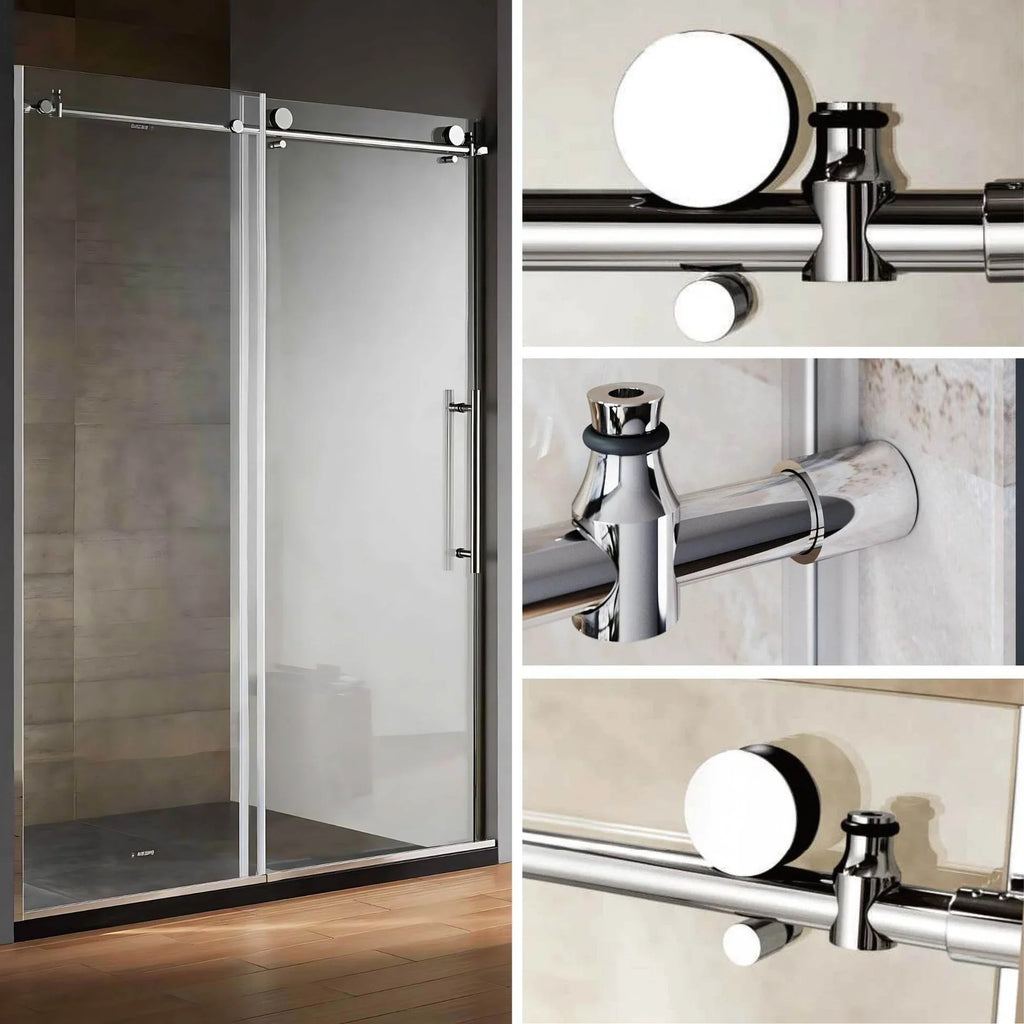 Shower Door In Bright Chrome With Clear Glass