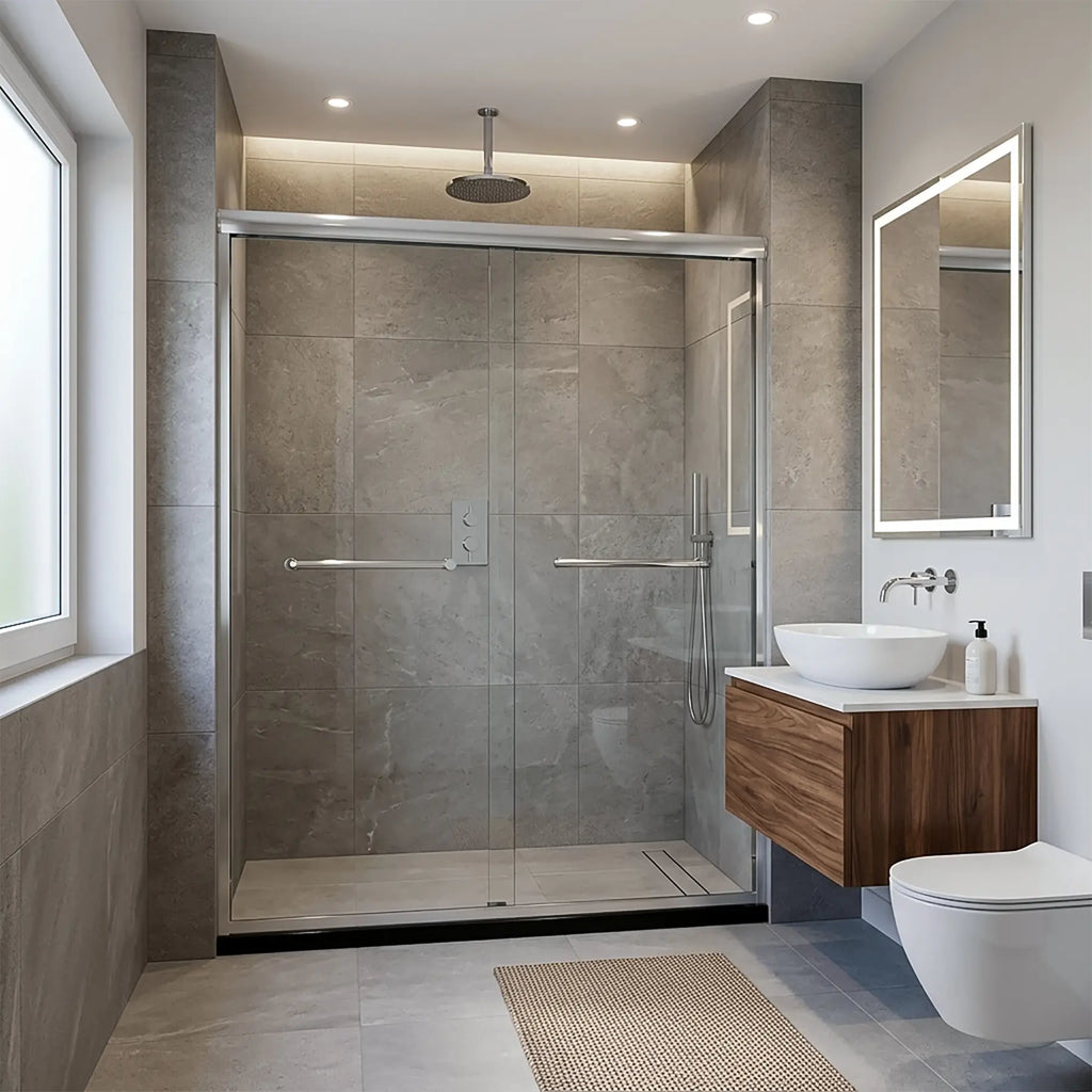 Dreamwerks Bright Chrome Sliding Shower Door