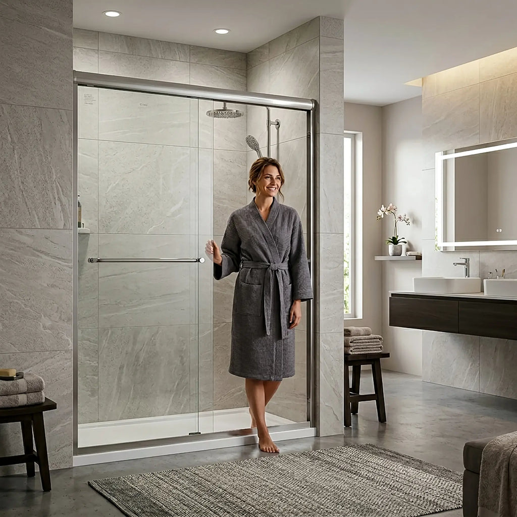 Dreamwerks Bright Chrome Sliding Shower Door