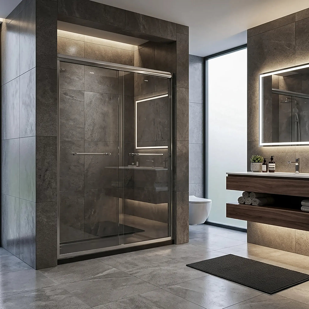 Dreamwerks Bright Chrome Sliding Shower Door