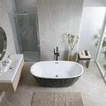 Black Wavy Freestanding Acrylic Bathtub