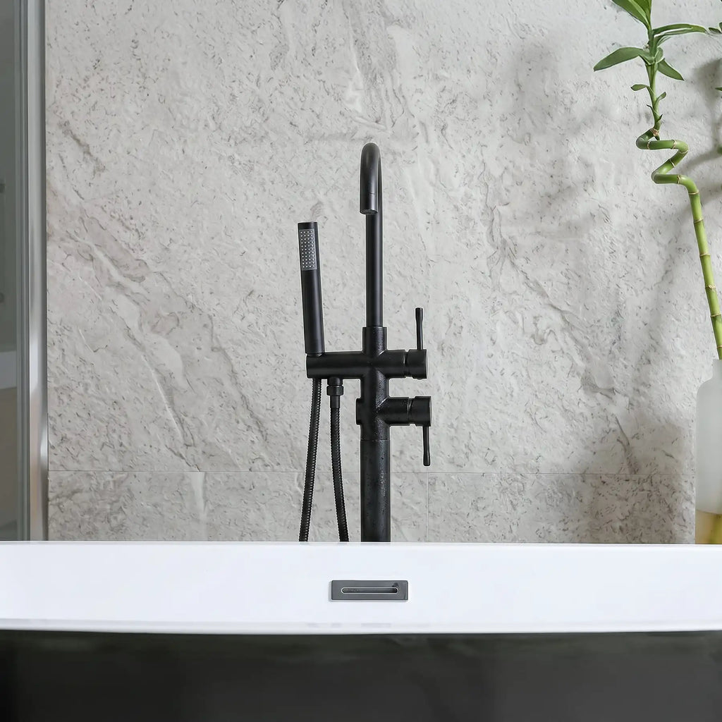 Black Wavy Freestanding Acrylic Bathtub