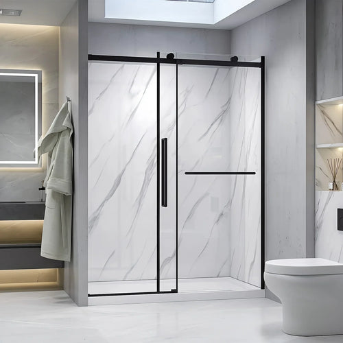 Alexandria Alcove Rectangular Black Shower Kit