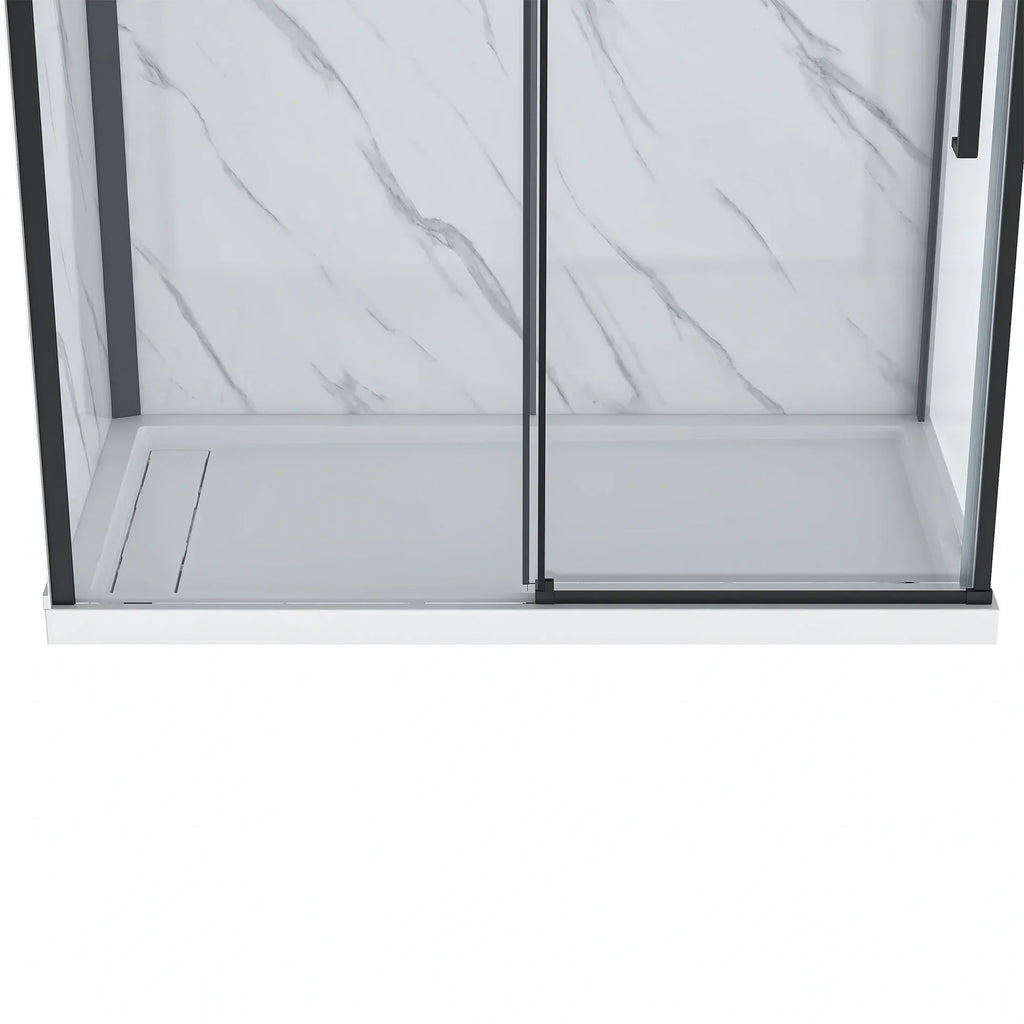 Bristol Frameless Sliding Shower Kit in Black / Chrome / Brushed Nickel
