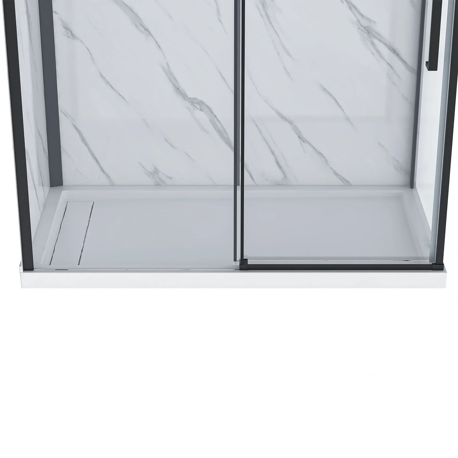 Bristol Frameless Sliding Shower Kit in Black / Chrome / Brushed Nickel