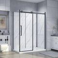 Bristol Frameless Sliding Shower Kit in Black / Chrome / Brushed Nickel