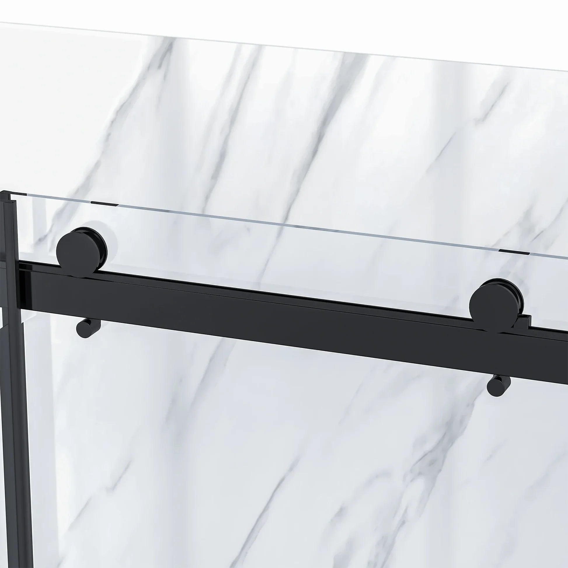 Bristol Frameless Sliding Shower Kit in Black / Chrome / Brushed Nickel
