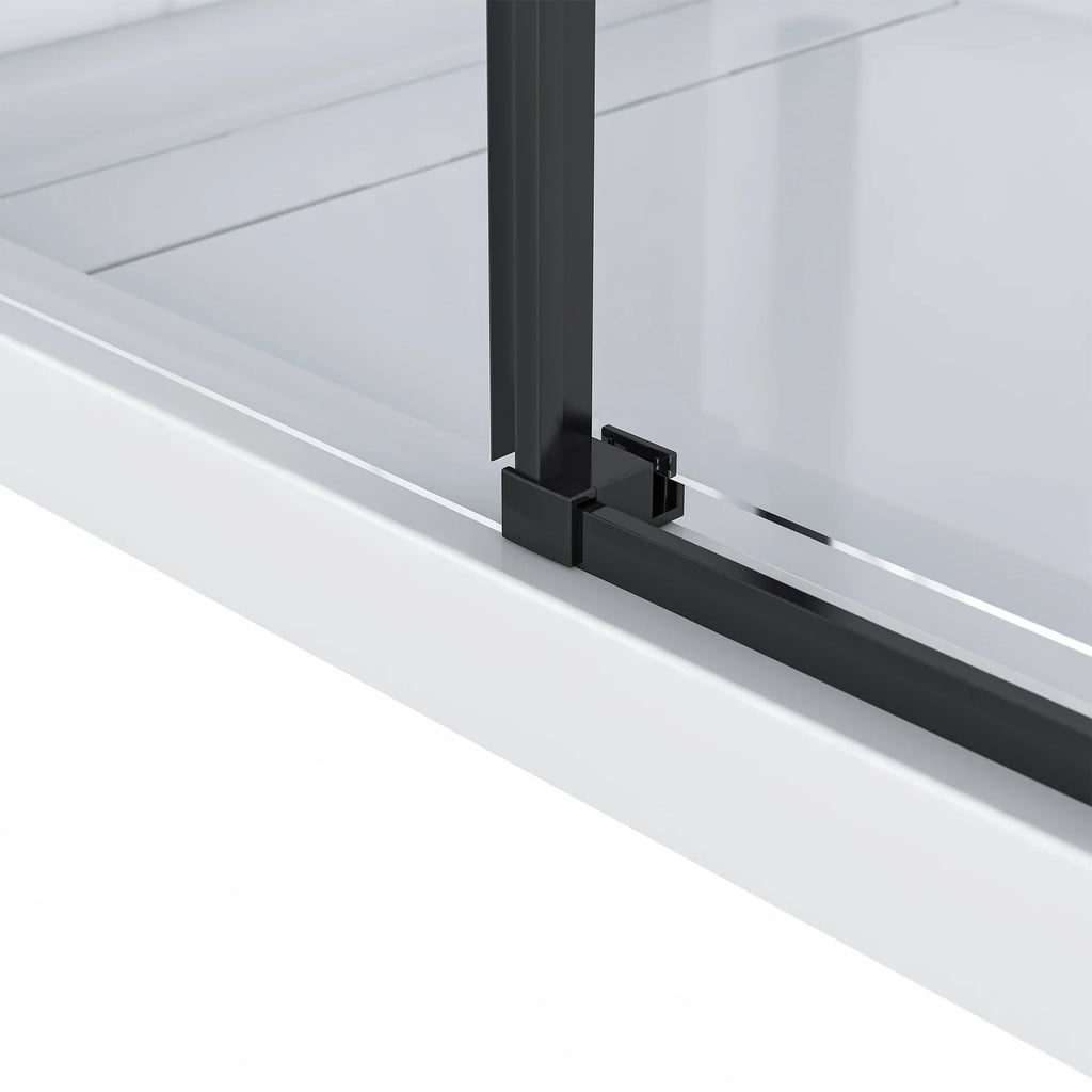 Bristol Frameless Sliding Shower Kit in Black / Chrome / Brushed Nickel