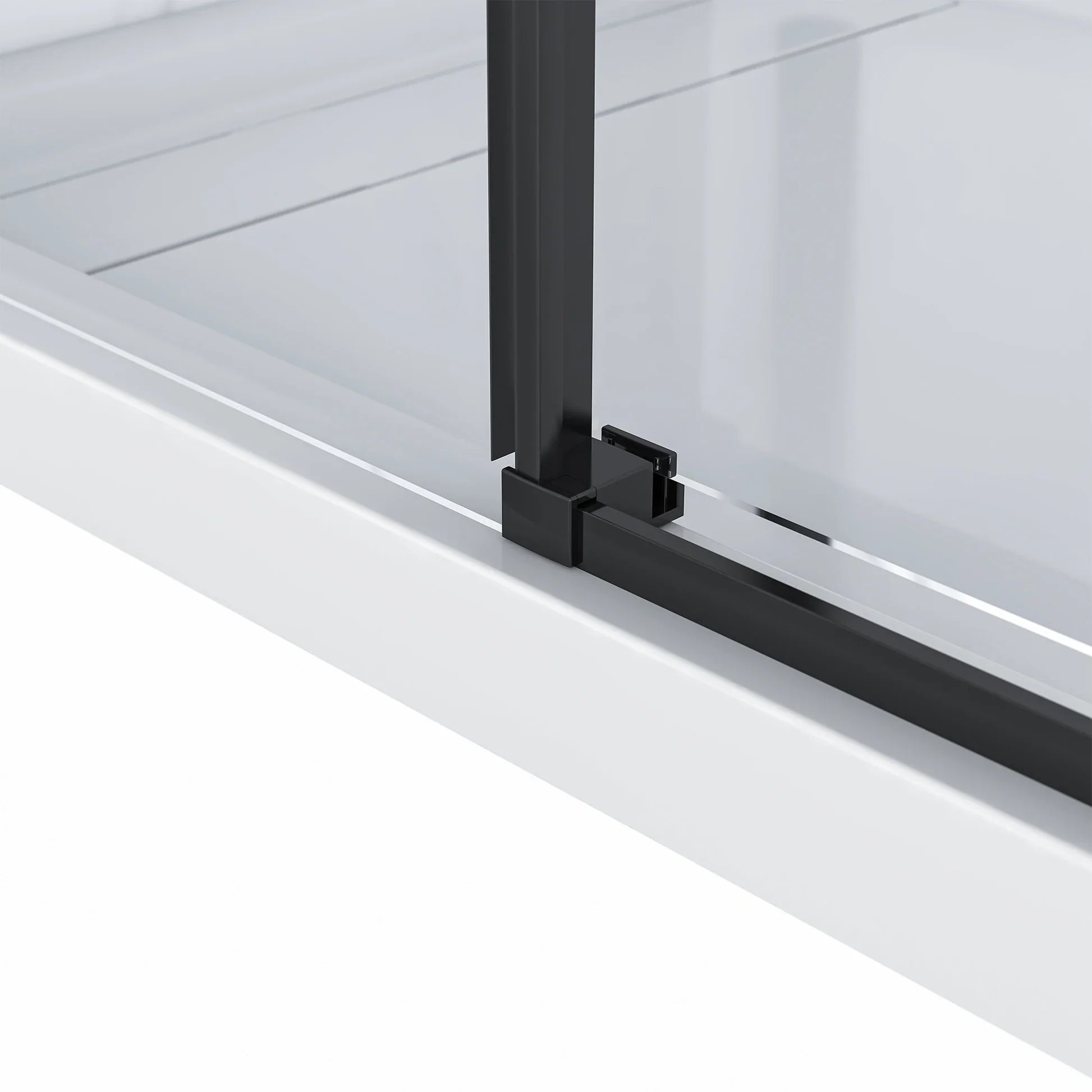 Bristol Frameless Sliding Shower Kit in Black / Chrome / Brushed Nickel