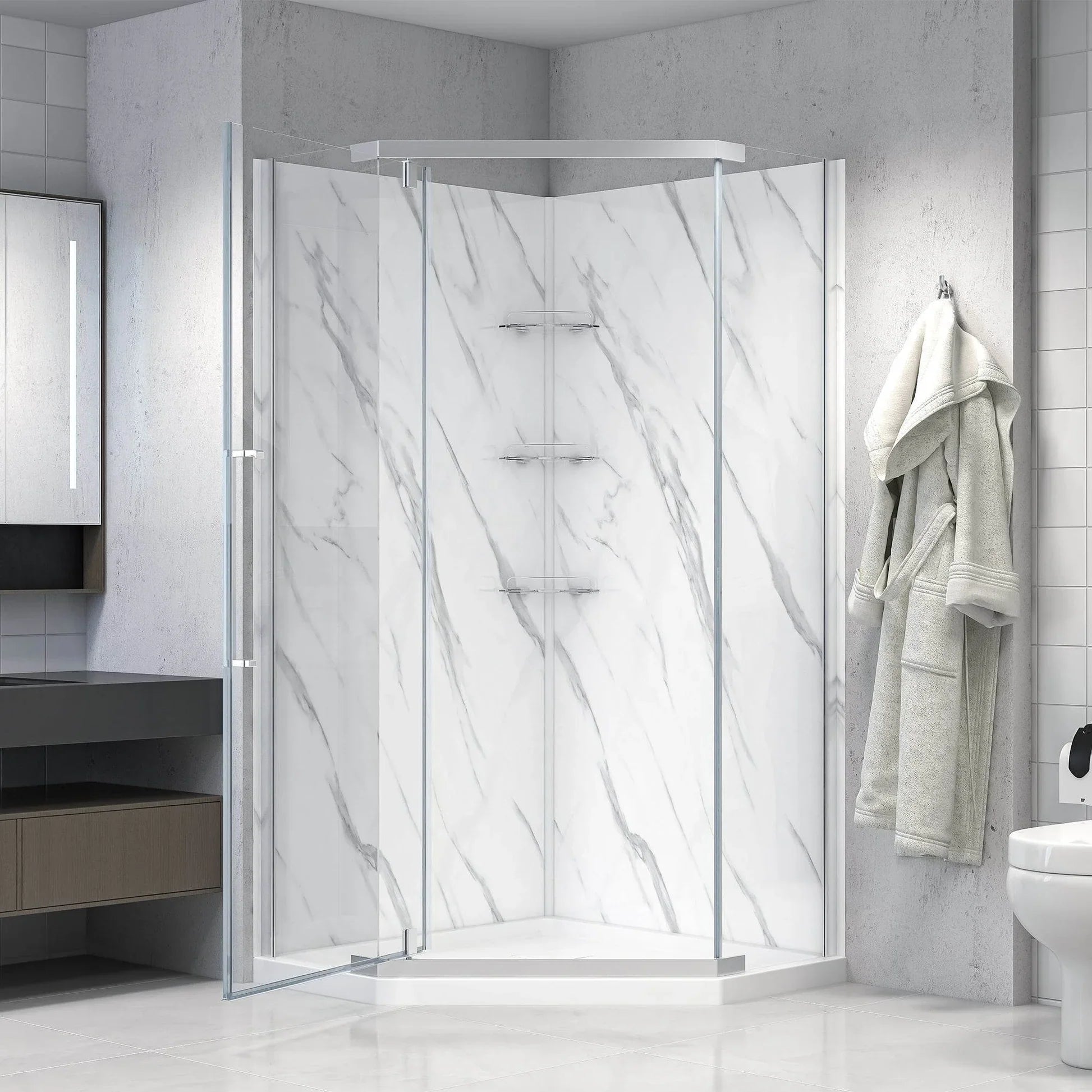 Capri Neo-Angle Shower Kit in Black