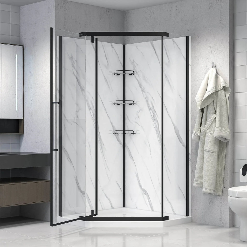 Capri Neo Angle Black Shower Kit