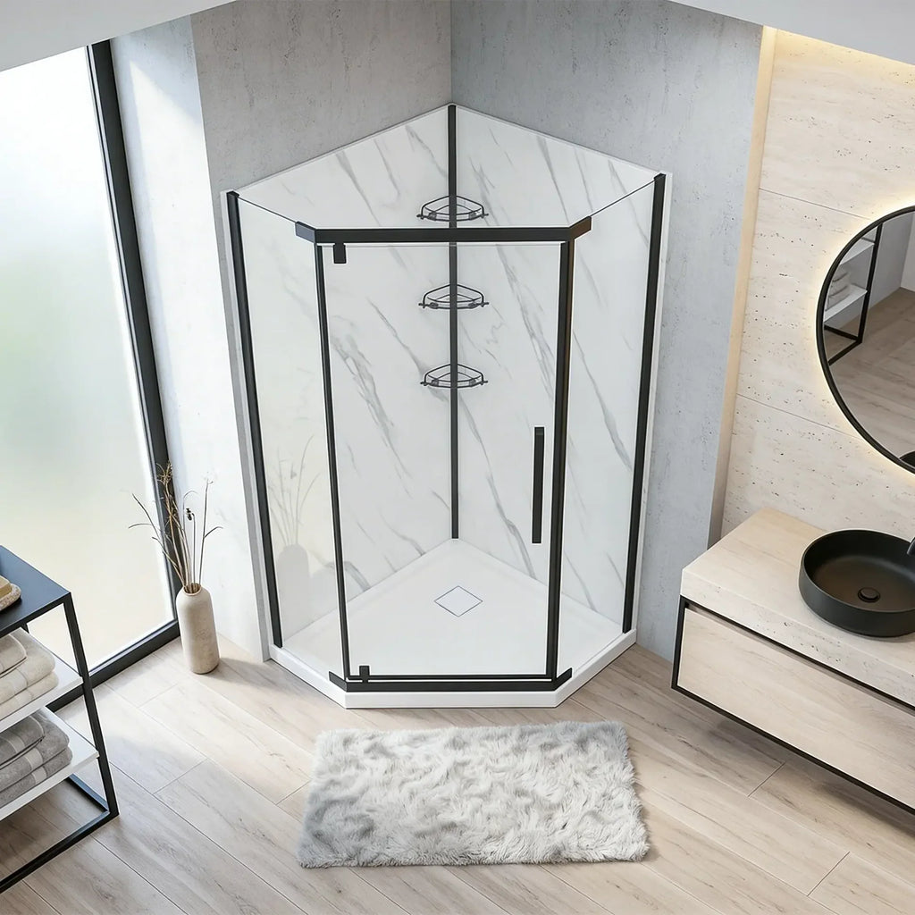 Capri Neo-Angle Shower Kit in Black