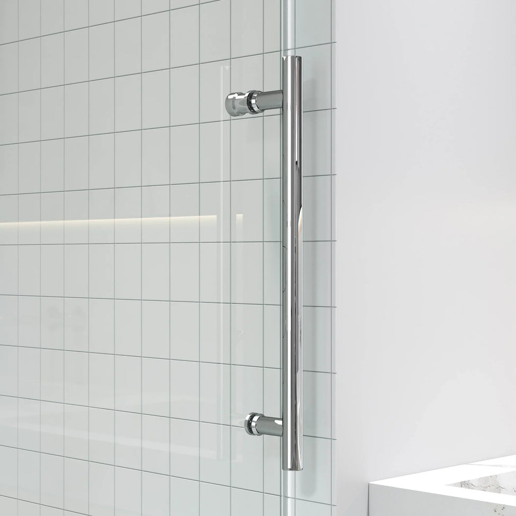Apollo Frameless Double Roller Shower Door in Stainless Steel