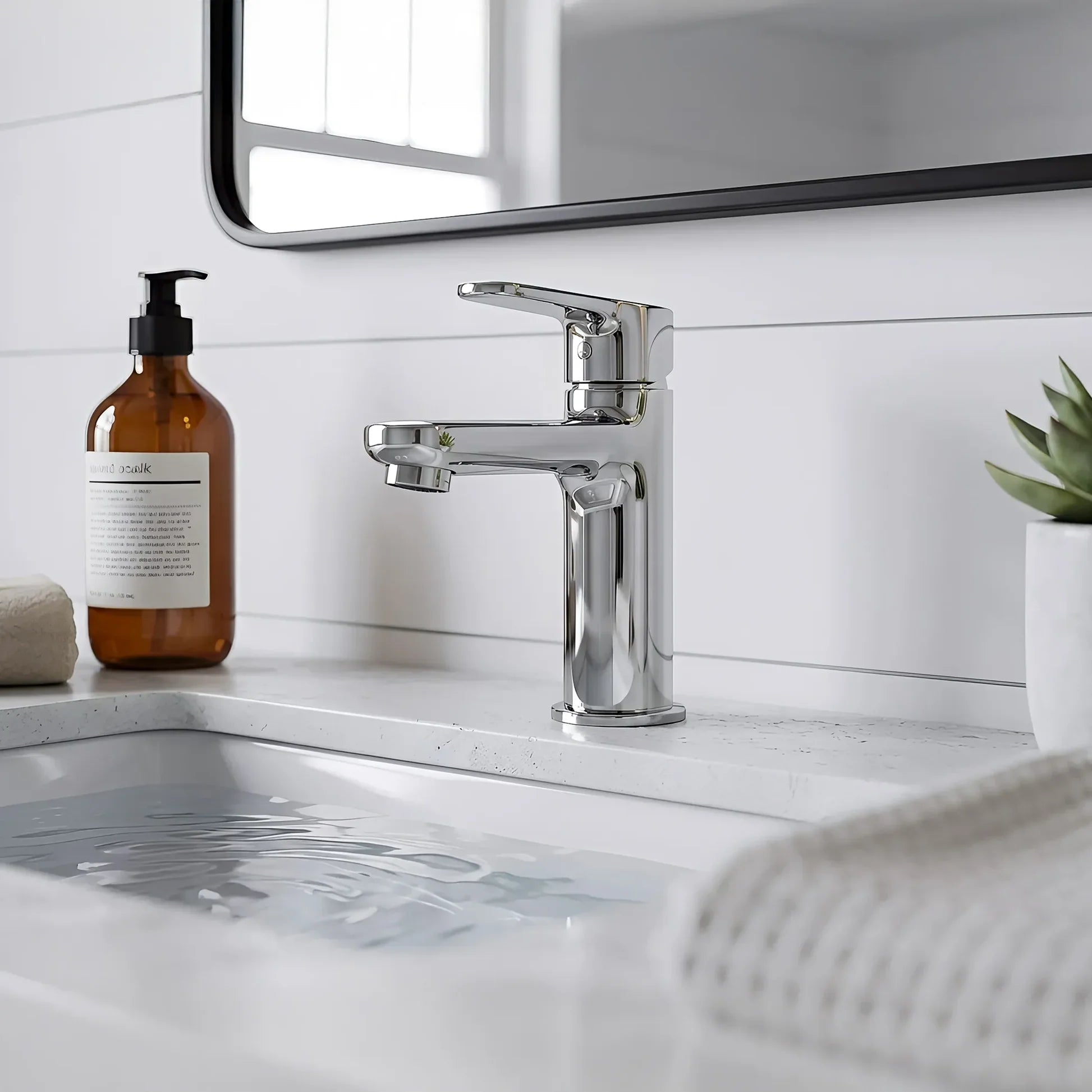 Livorno Vanity with White Ceramic Vanity Top in Woodgrain Finish