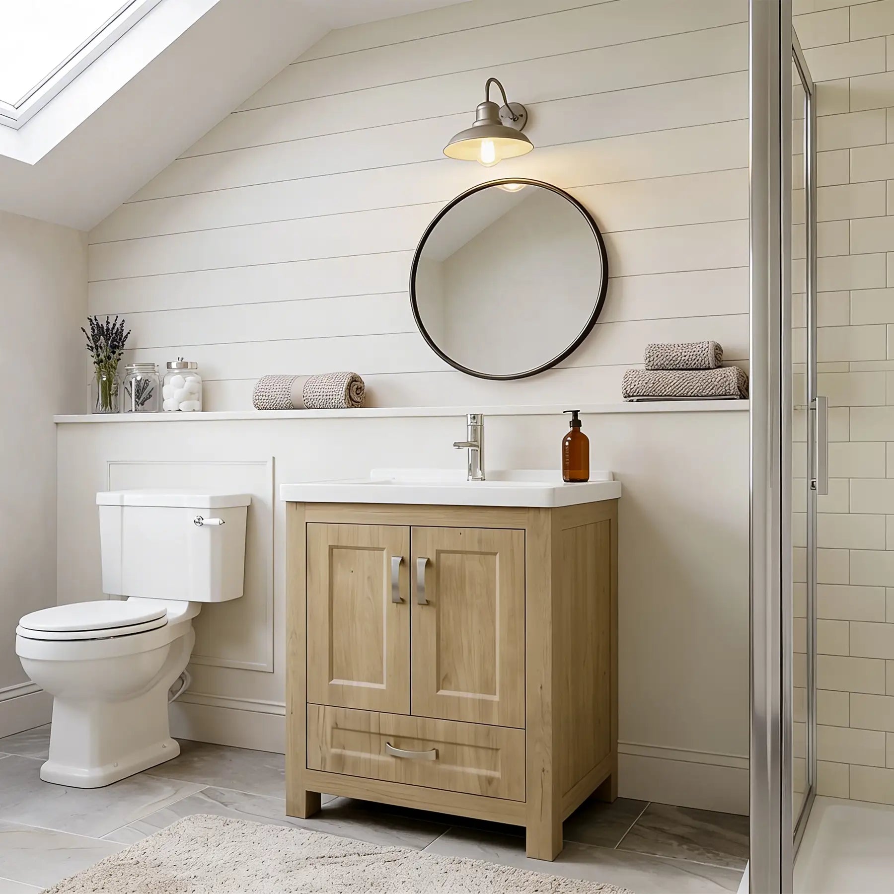 Livorno Vanity With Ceramic Vanity Top in Woodgrain Finish