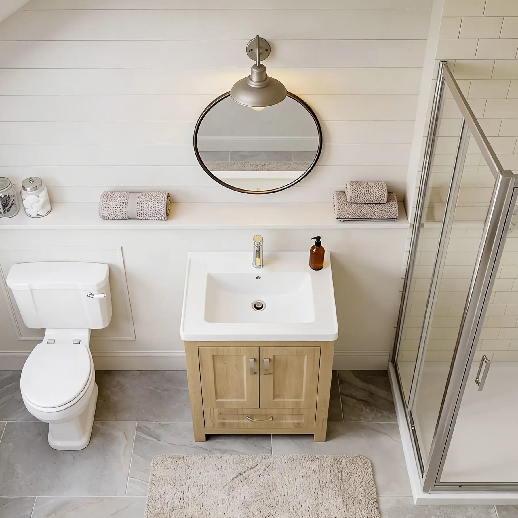 Livorno Vanity With Ceramic Vanity Top in Woodgrain Finish