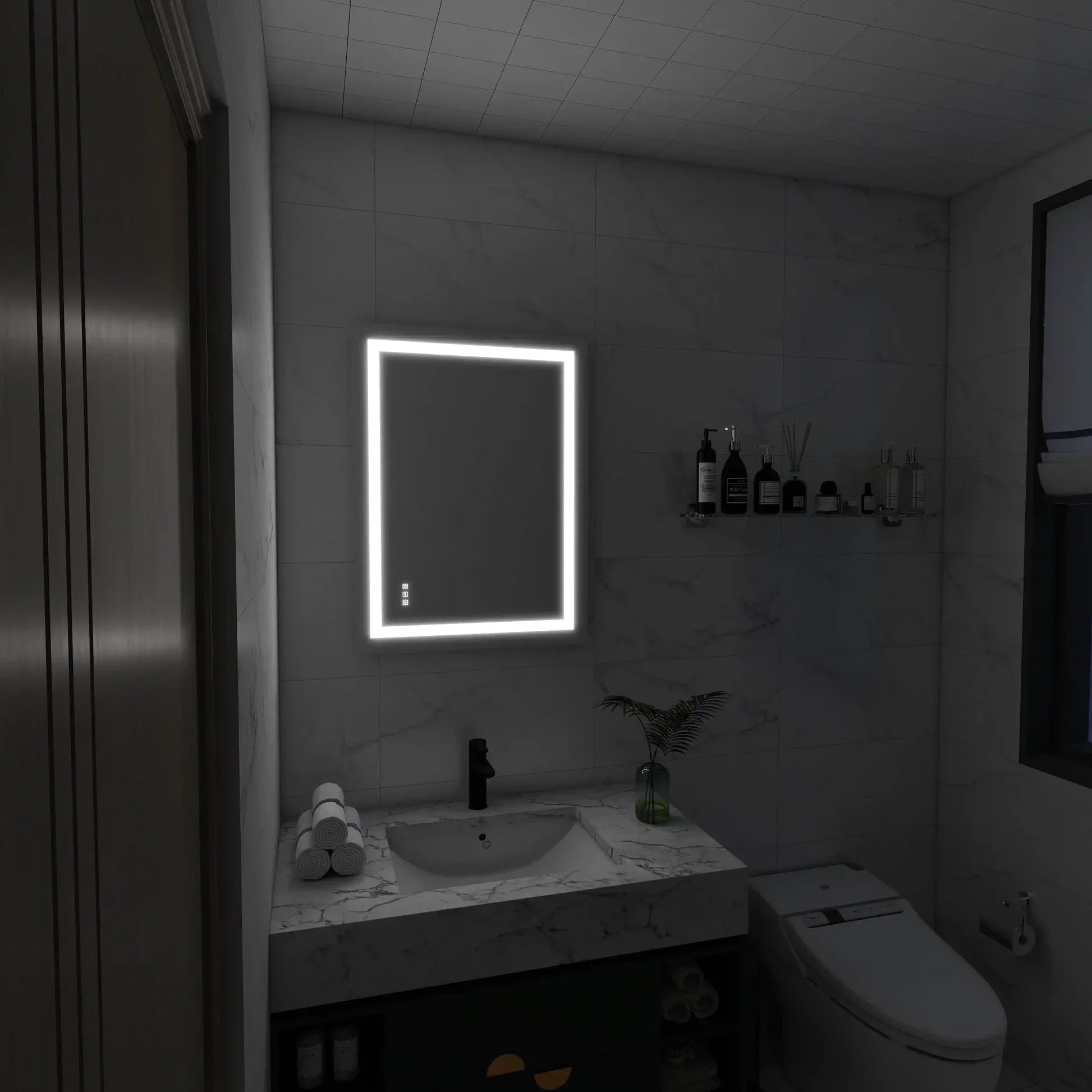 Mariana Rectangular LED Bathroom Mirror Dimmer