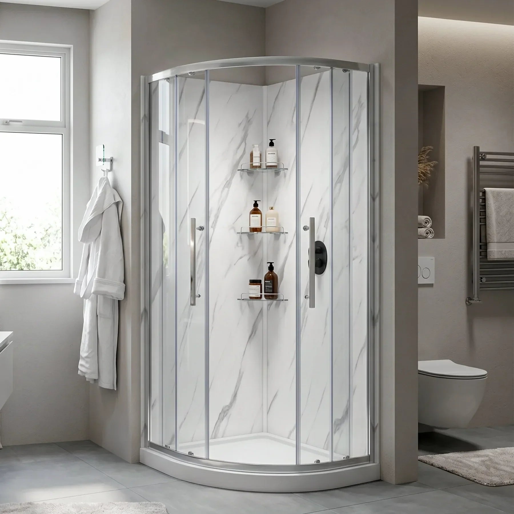 Monaco Round Brushed Nickel Shower Kit