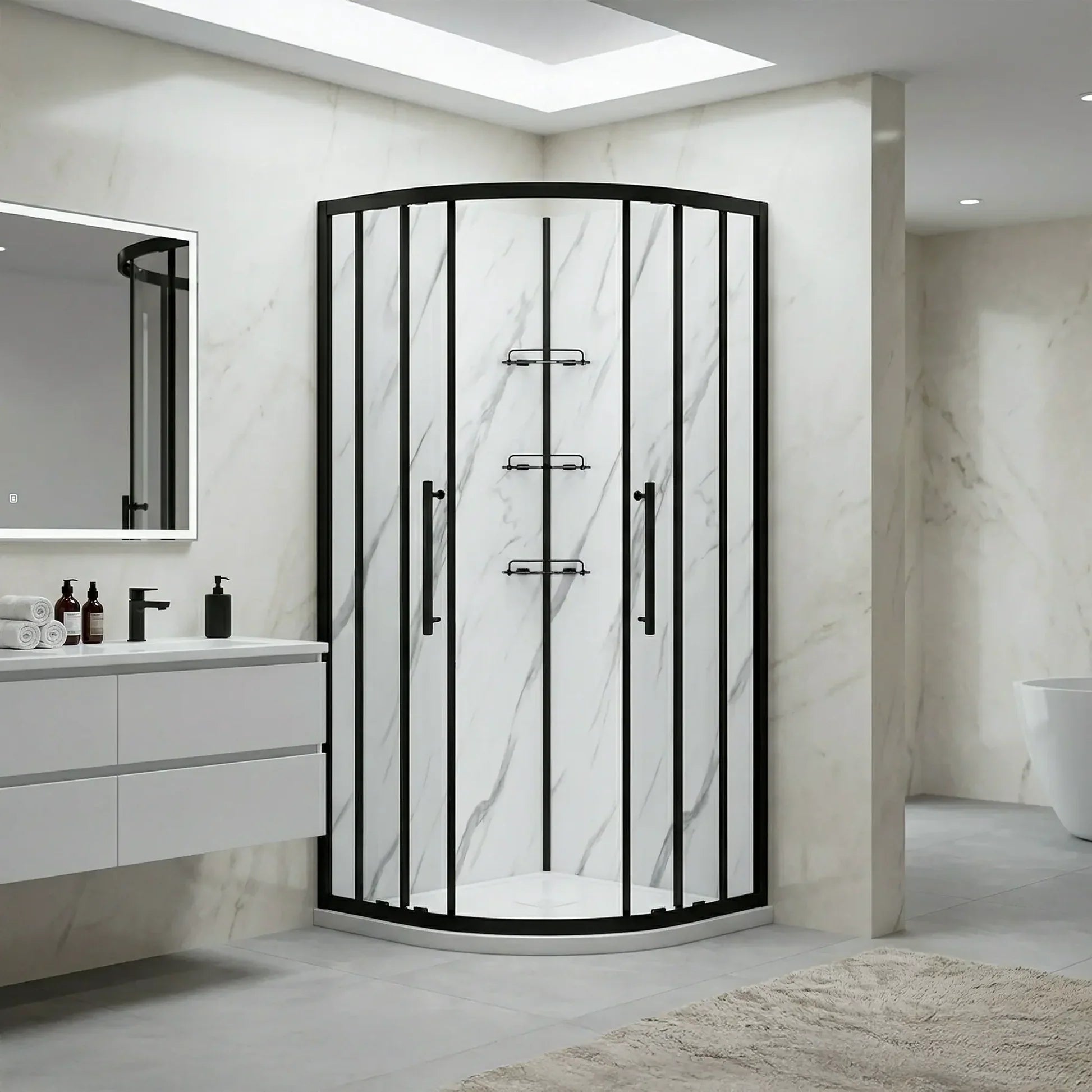 Monaco Round Black Shower Kit