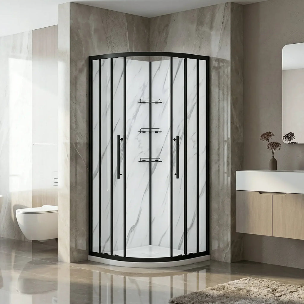 Monaco Round Black Shower Kit