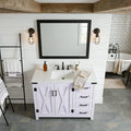 White Lilac Vanity with Cultured Marble Vanity Top and Mirror