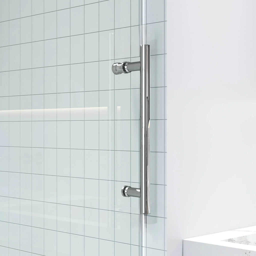 Single Semi-Frameless Shower Door with Clear Glass