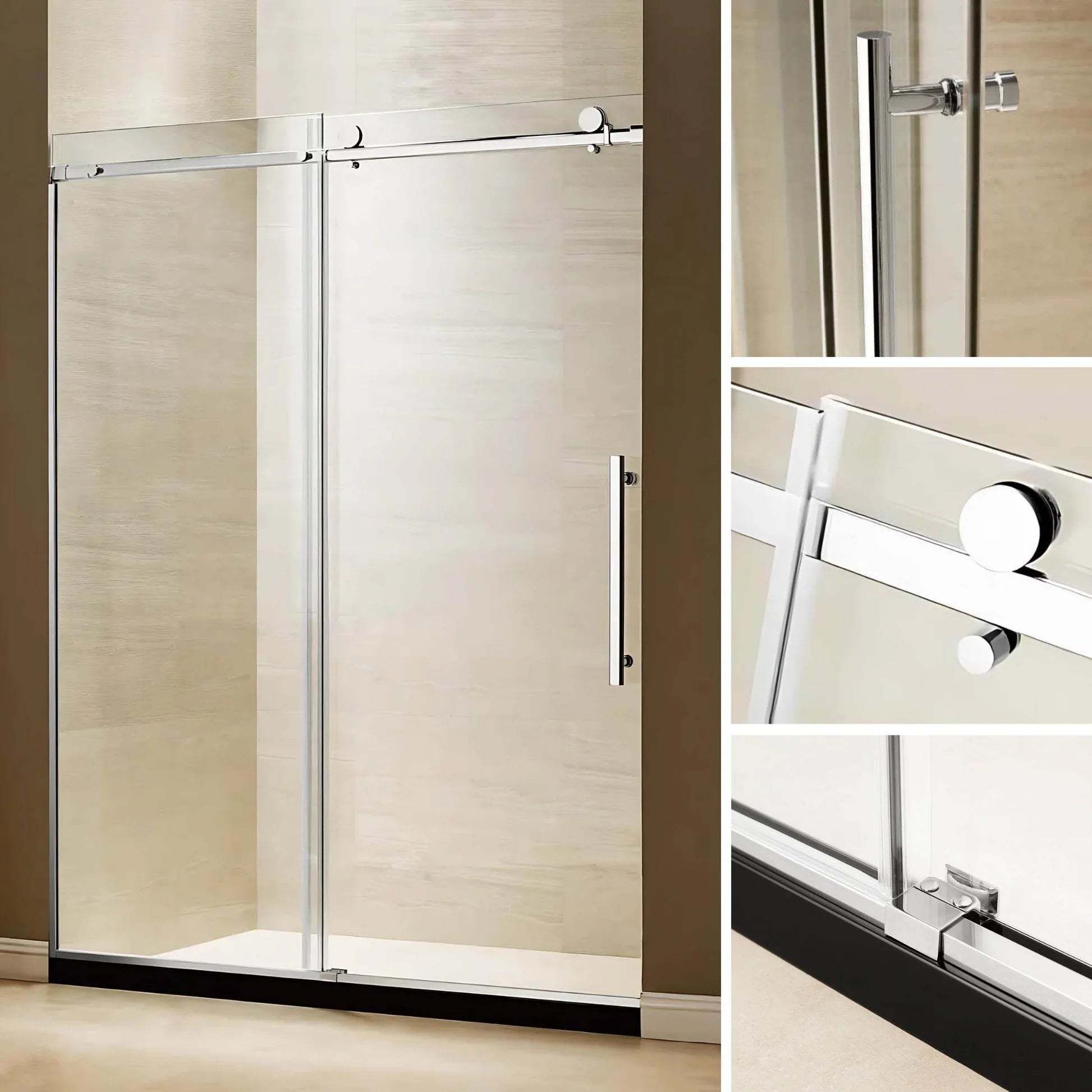 Frameless Stainless Steel Sliding Shower Door