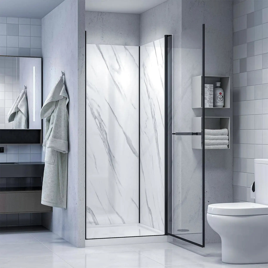 York 36 H Alcove Black Shower Kit