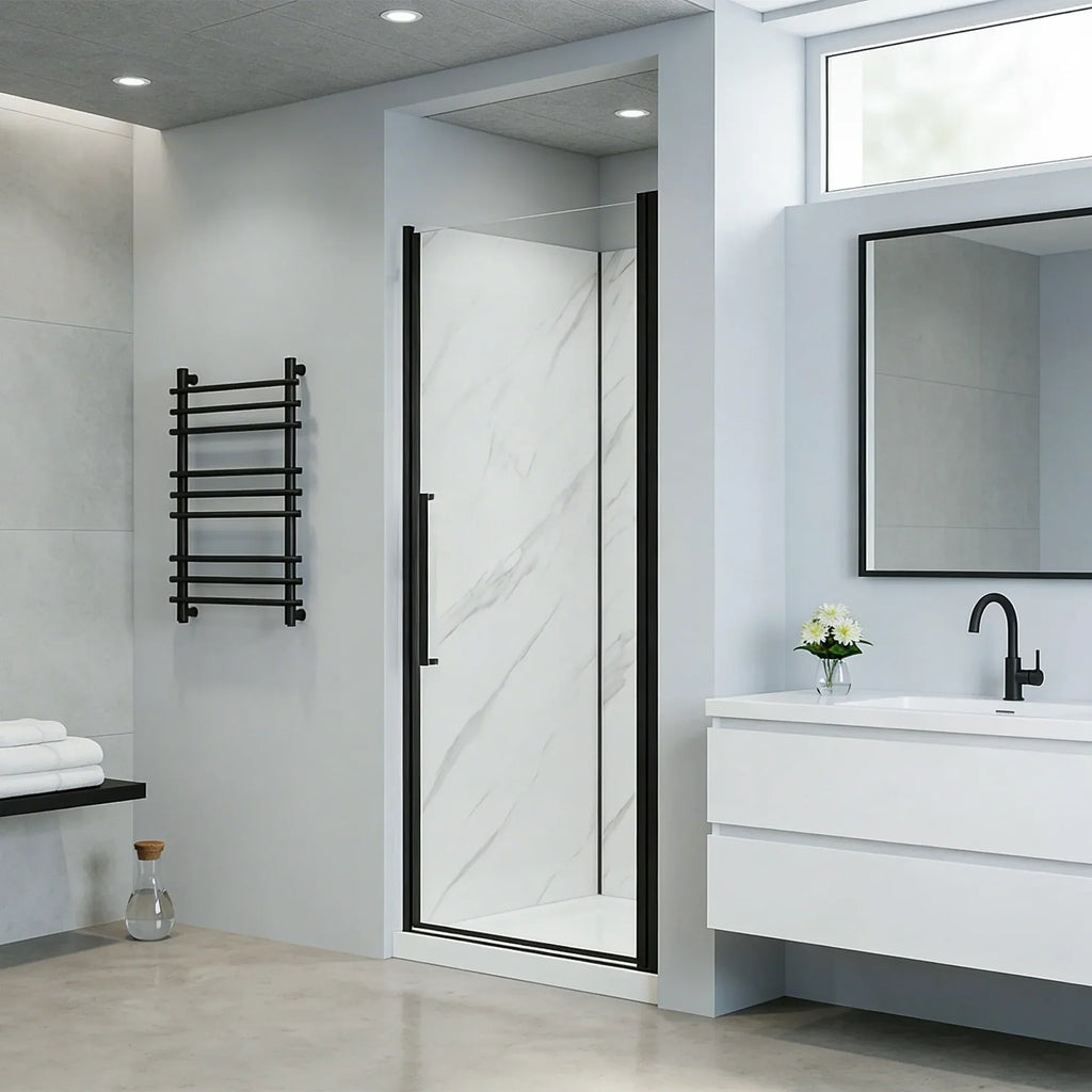 York 36 H Alcove Black Shower Kit