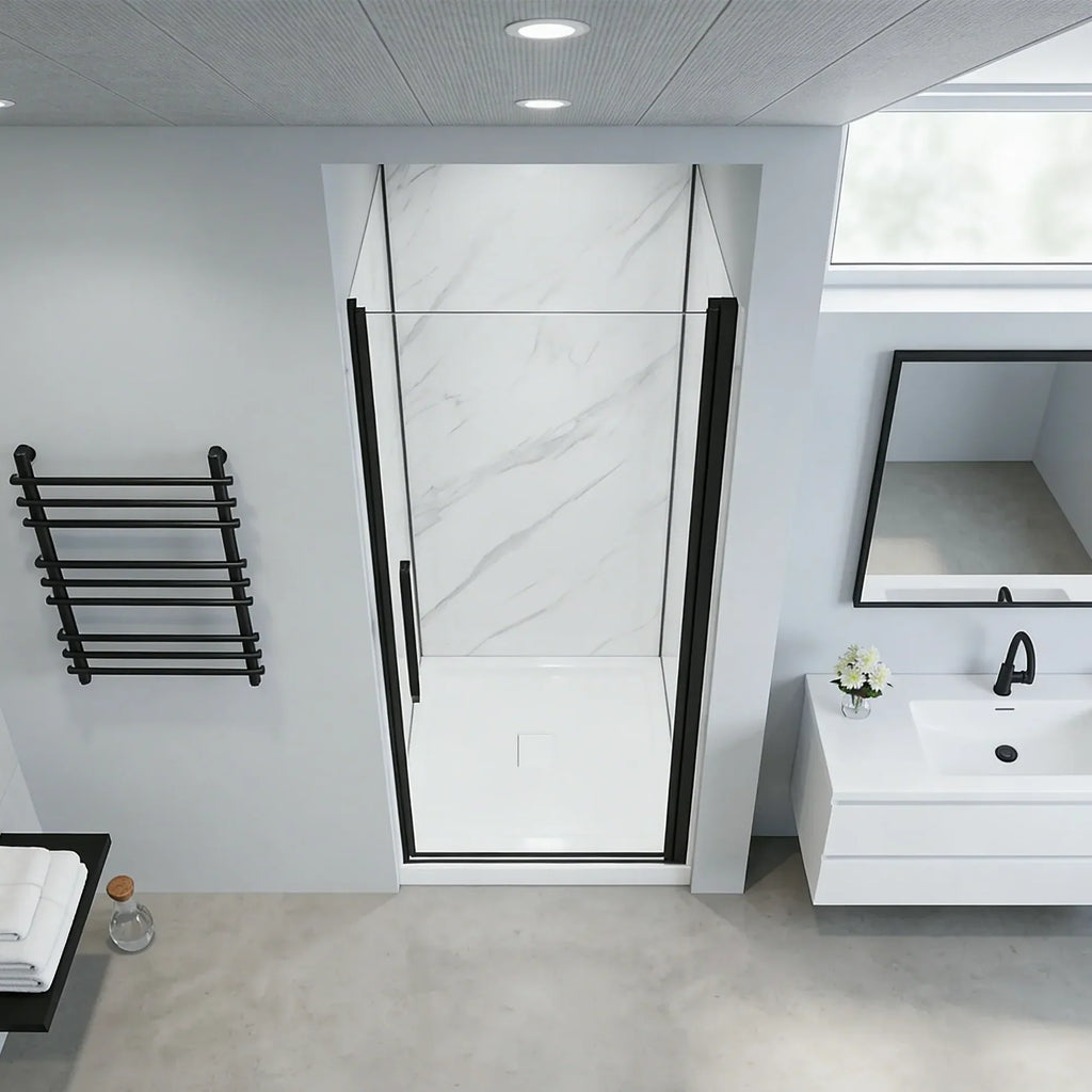 York 36 H Alcove Black Shower Kit