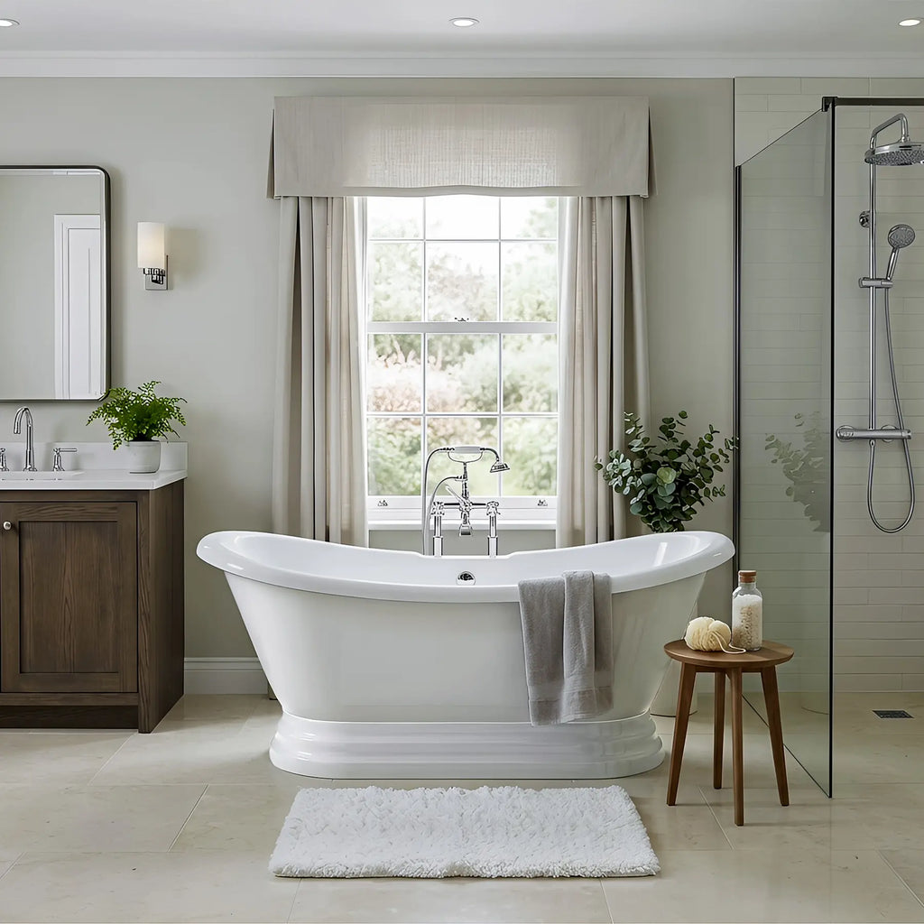 Pedestal Bathtub in White