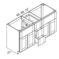 VANITY SINK BASE CABINET COMBO - DOUBLE BOWLS